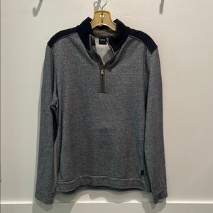 BOSS Men's Zip-Up Sweatshirt in Gray and Navy
